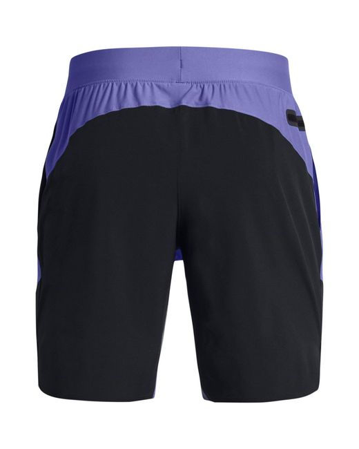 Under Armour Blue Elite Hybrid Performance Gym Shorts for men
