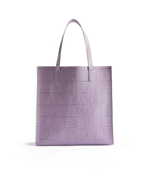 Ted Baker Purple Croccon Large Tote Bag