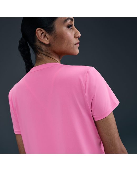 Nike Pink Dri-Fit One Standard Fit Short-Sleeve Top