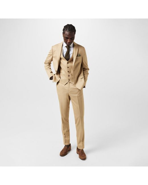 Twisted Tailor Natural Ellroy Slim Fit Trousers for men