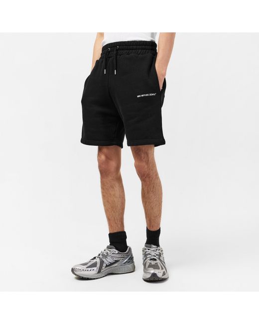 MKI Miyuki-Zoku Black Uniform Fleece Jogger Shorts for men