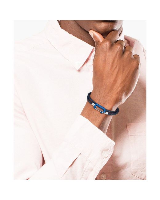 Lacoste Blue Matt Double Wrap Bracelet for men