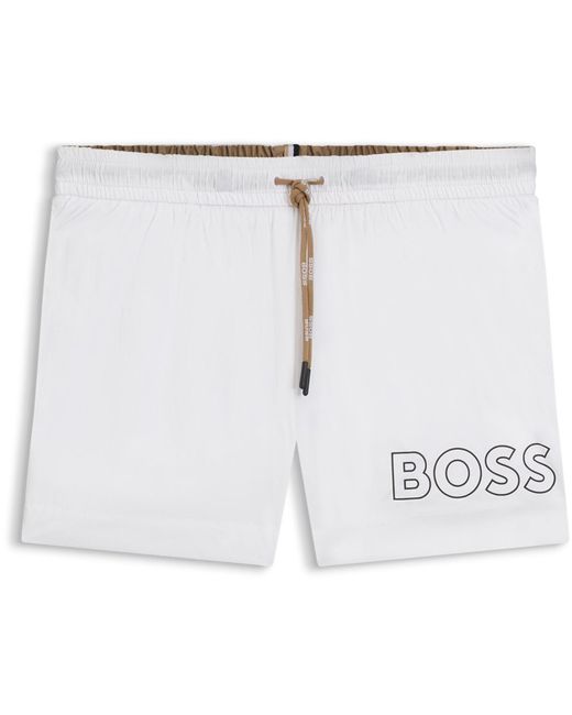 Boss White Mooneye Swim Shorts for men