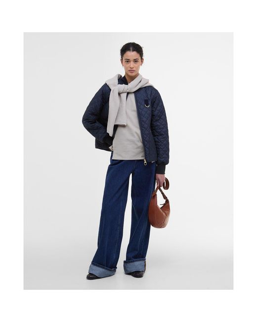 Barbour Blue Reyna Diamond Quilted Fitted Jacket
