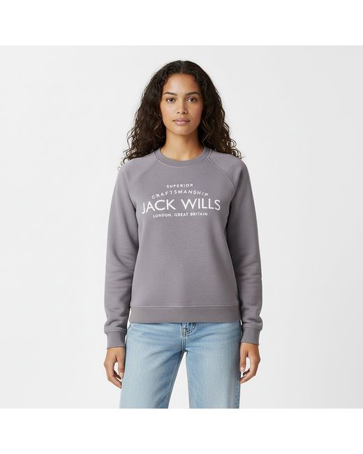 Jack Wills Gray Hunston Graphic Crew Neck Sweatshirt