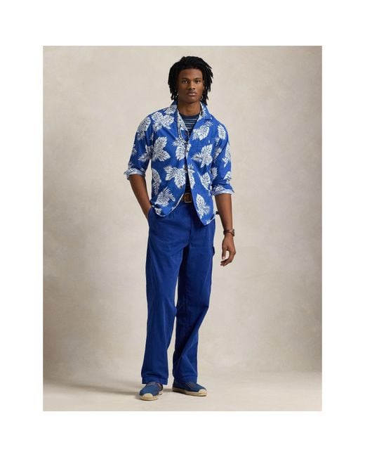 Polo Ralph Lauren Blue Classic Fit Monstera Oxford Shirt for men
