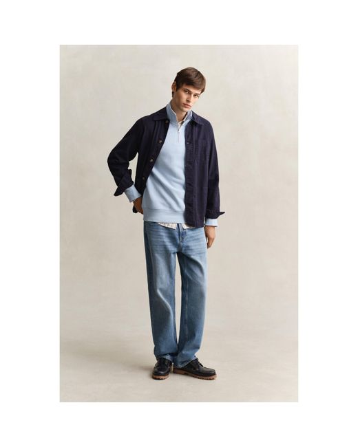 Gant Blue Shield Half-Zip Sweatshirt for men