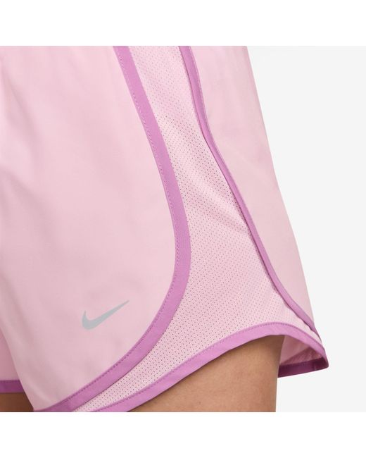 Nike Pink Tempo Dri-Fit Mid-Rise Brief-Lined Running Shorts