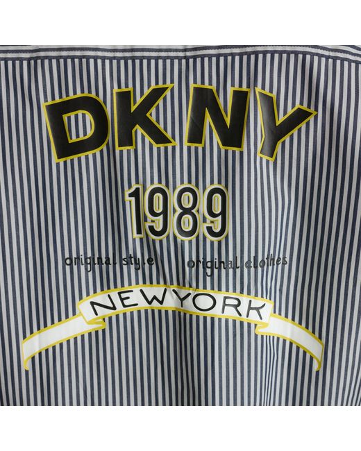 DKNY Gray Long Sleeve Patterned Shirt