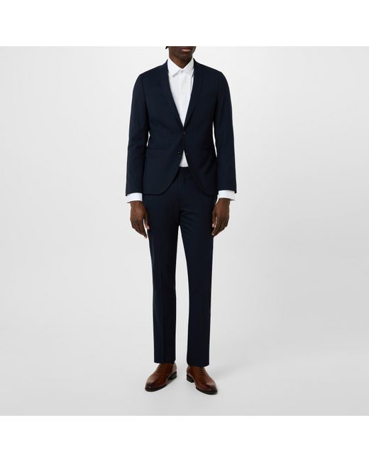 Without Prejudice Blue Priory Skinny Fit Suit Trousers for men