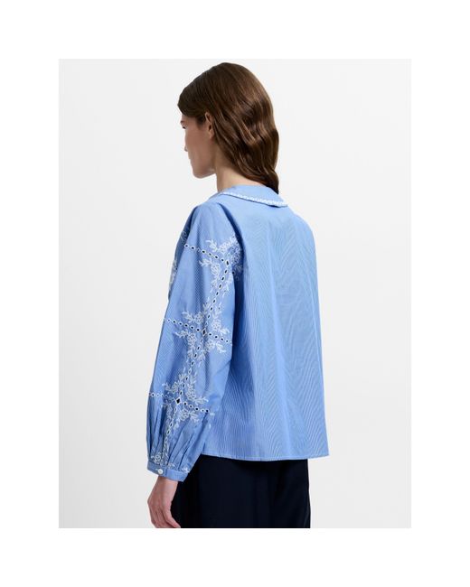 French Connection Blue Long Sleeve Patterned Shirt
