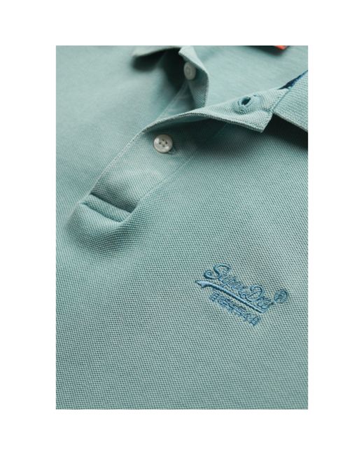 Superdry Blue Short-Sleeve Polo Shirt for men