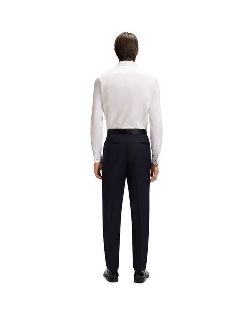 Boss White Long Sleeve Plain Shirt for men