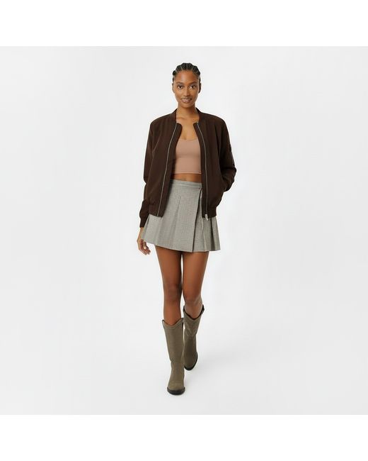Jack Wills Brown Jw Ribbed Bomber Jacket