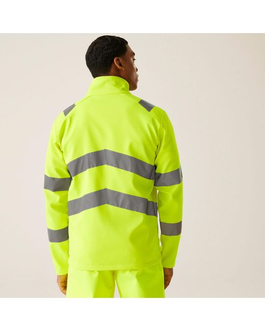 Regatta Green Hi-Vis Pro Contract Ablaze 2 Layer Softshell for men