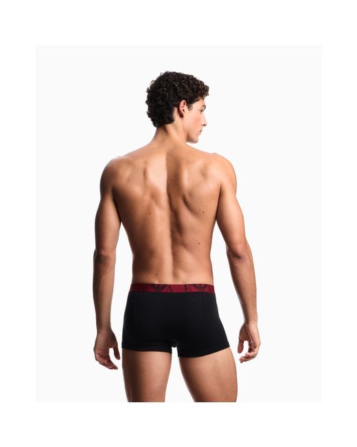 Emporio Armani Black 3-Pack Logo Trunks for men