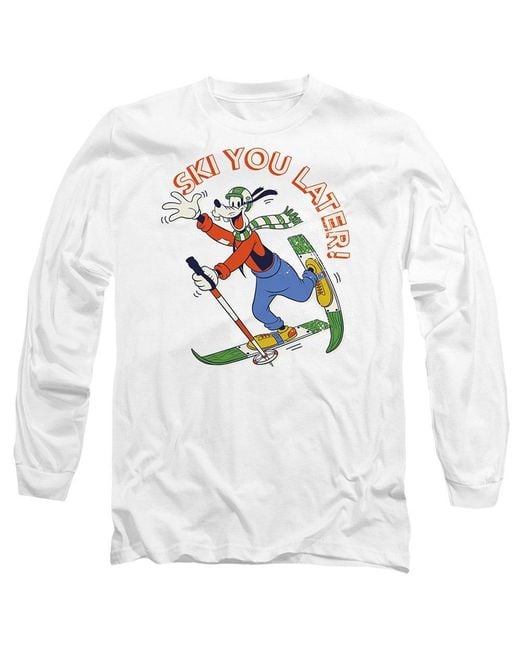 Disney Gray Mickey Mouse Friends Ski You Later Goofy Long Slee for men