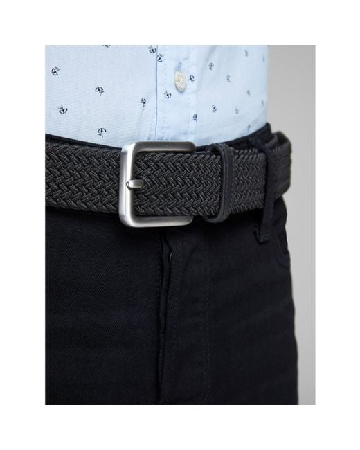 Jack & Jones Black Spring Woven Belt for men