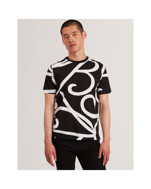 Ted Baker Blue Embroidered Arch T Shirt for men