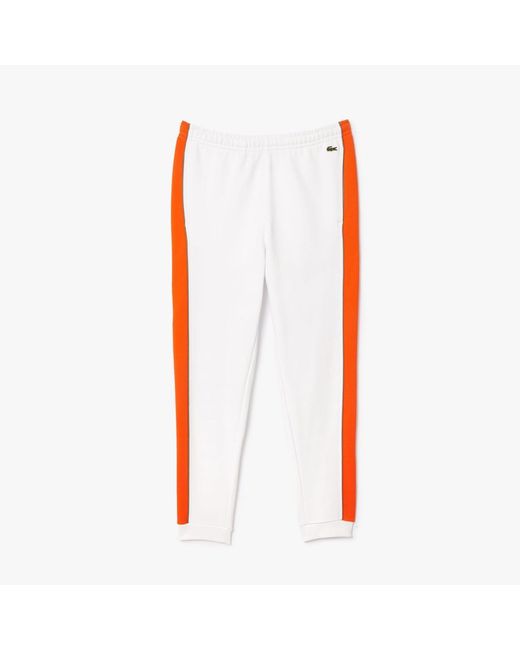Lacoste White Tapered Leg Sweatpants for men