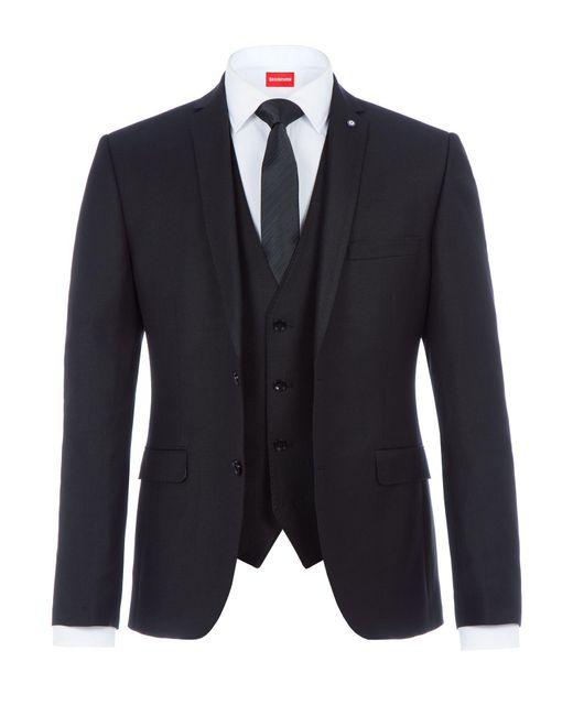 Lambretta Black Brockwell Slim-fit Three Piece Suit for men