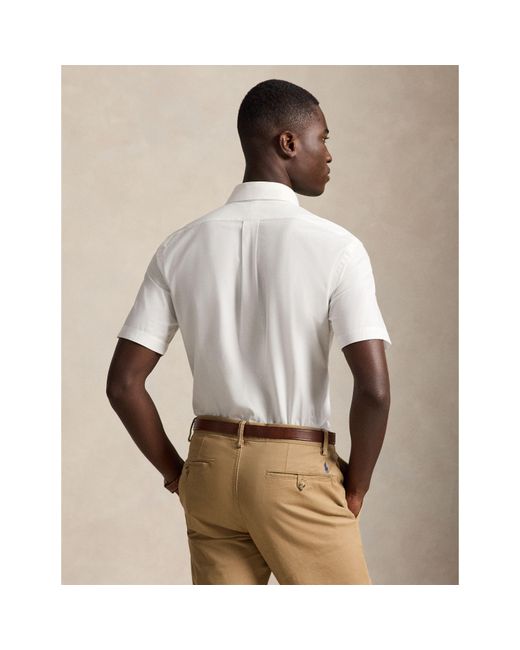 Polo Ralph Lauren White Poplin Short Sleeve Shirt for men