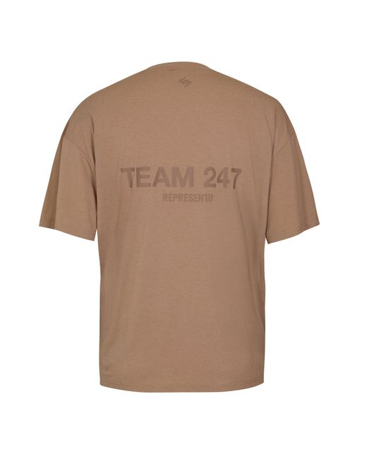REPRESENT 247 Brown Team Os Short Sleeve Gym T-Shirt for men