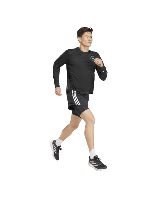 Adidas Black Otr Ar Long Sleeve Performance Running Top for men