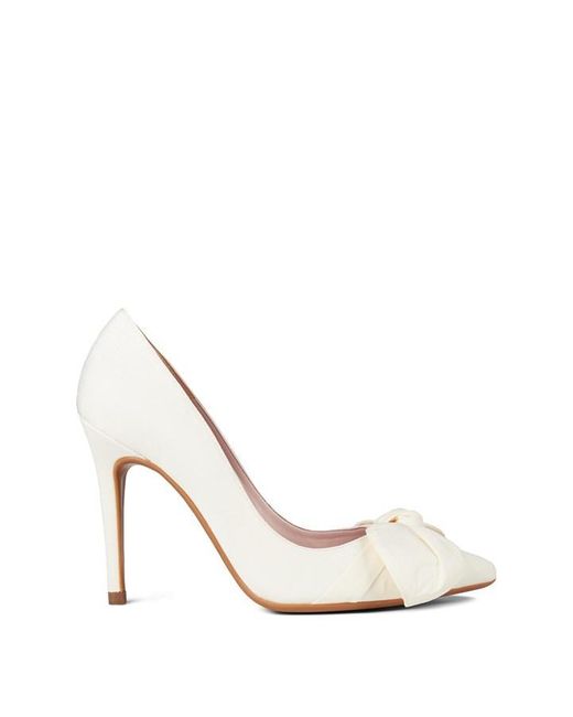 Ted Baker White Hyana Moire Satin Bow Court Shoes