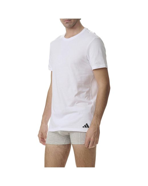 Adidas White Short Sleeve Performance 3 Pack Gym Top for men