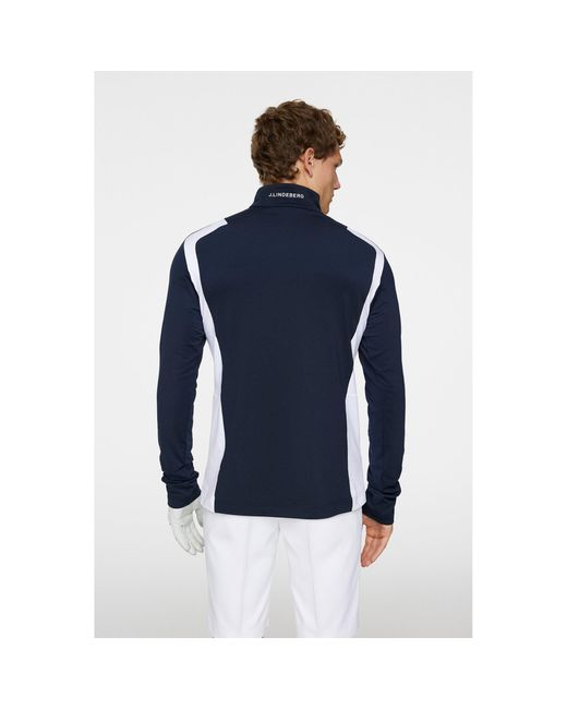 J.Lindeberg Blue Lukas Quarter-Zip Pullover Jumper for men