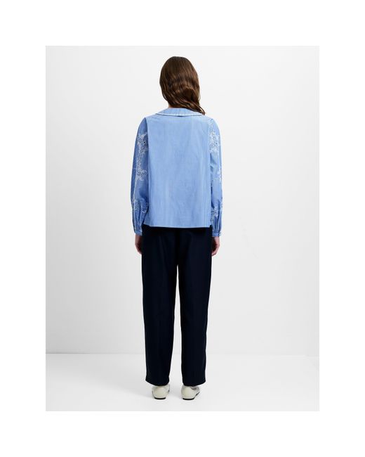 French Connection Blue Long Sleeve Patterned Shirt
