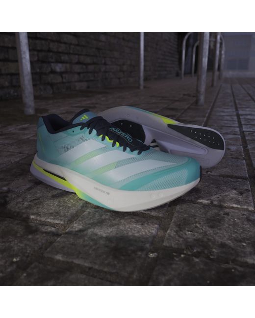 Adidas Green Adizero Boston 13 Road Running Shoes for men