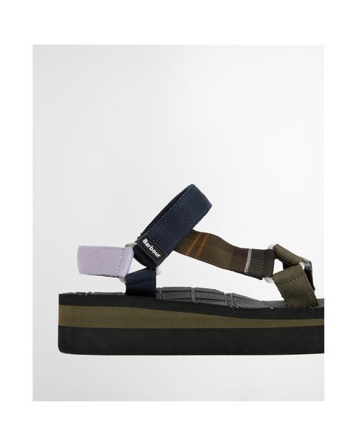 Barbour Black Mila Flatform Sandals