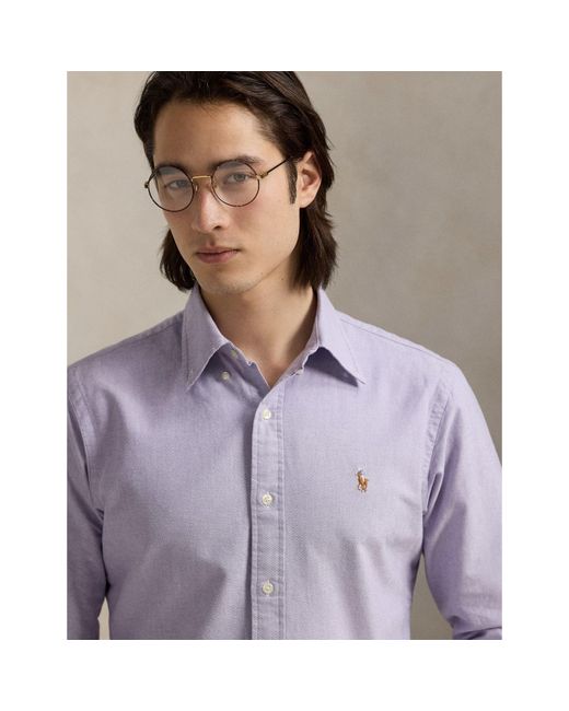 Polo Ralph Lauren Blue Slim Fit Oxford Long Sleeve Shirt for men