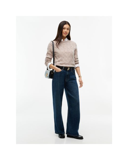 Tommy Hilfiger Pink Tommy Wool Cbl Knit Ld64