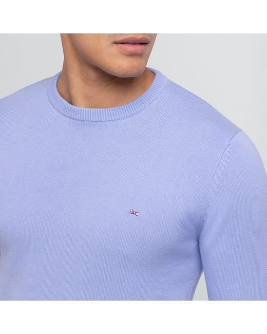 Eden Park Blue Crew Cotton Jumper for men