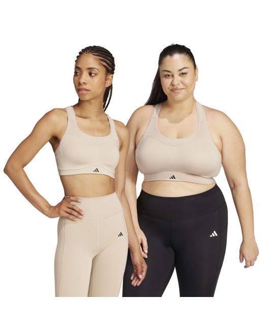 Adidas White Non-Wired High Impact Sports Bra