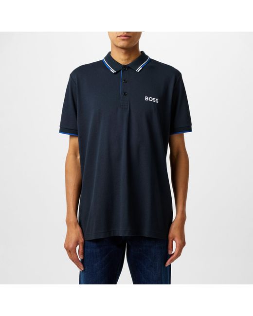Boss Blue Paddy Pro Premium Cotton Polo Shirt for men