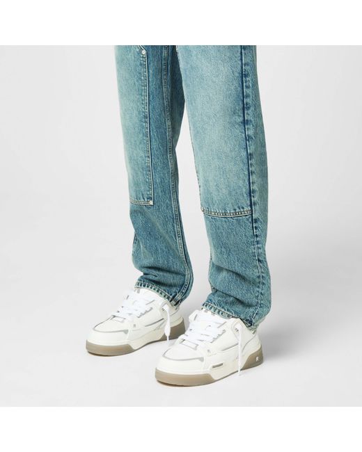 Represent White Rep Studio Premium Leather Mid-Top Sneaker for men