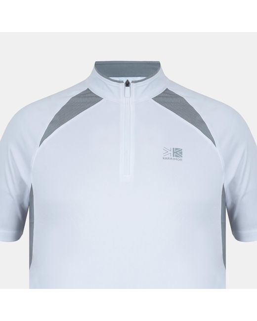 Karrimor Blue Zipped Short Sleeve Performance Running Top for men