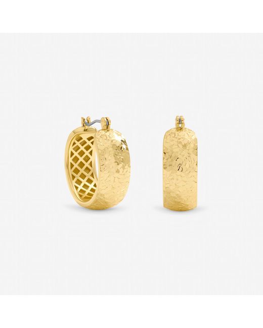 Jon Richard Metallic Textured Large Hoop Earrings