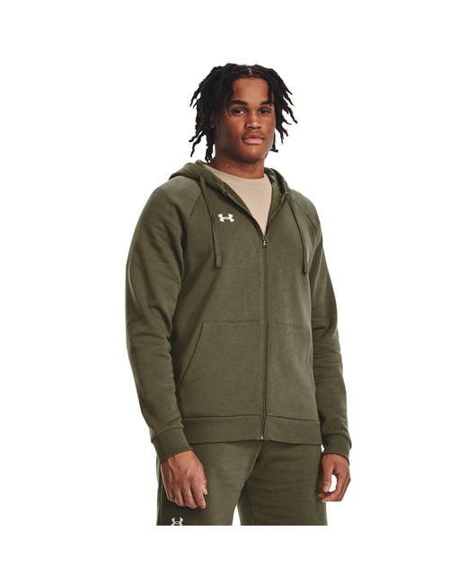 Under Armour Green Ua Rival Fleece Full-Zip Hoodie for men