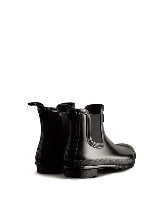 Hunter Black Original Chelsea Gloss Boot