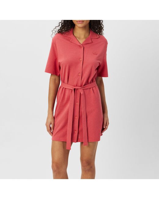Lacoste Red Short-Sleeve Dress Shirt