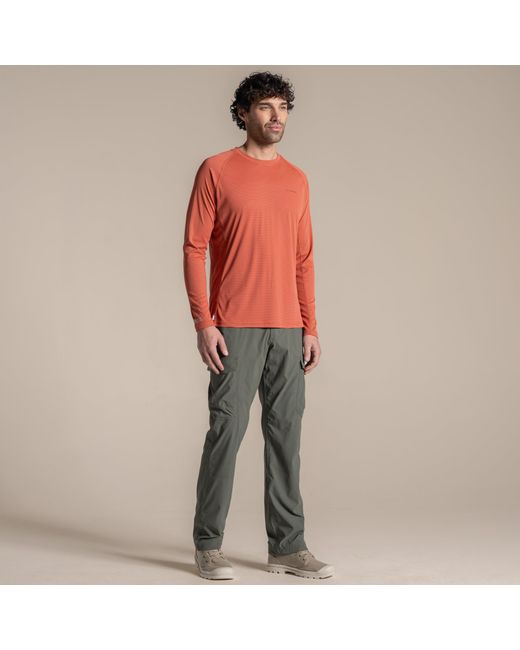 Craghoppers Orange Nosilife Solar Shield+ Long-Sleeved T-Shirt for men
