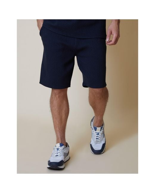 Threadbare Blue Fleece Jogger Shorts for men