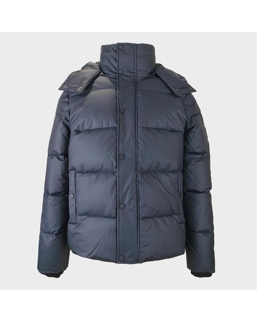 Jack Wills Blue Appledore Water And Wind Resistant Hooded Short Puffer Jacket for men