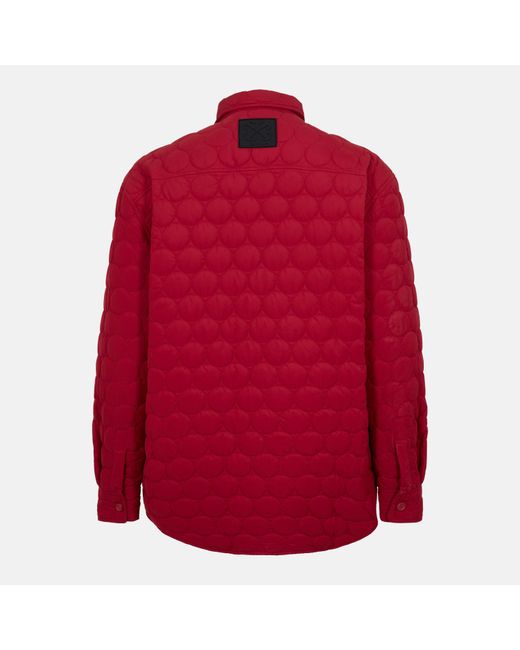 Off-White c/o Virgil Abloh Red Off Solid Patterned Quilted Overshirt for men