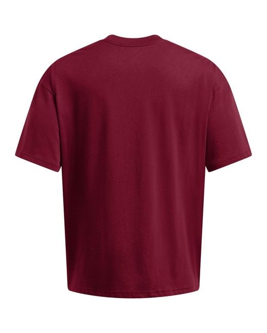 Under Armour Red Heavyweight Branded Short Sleeve T-Shirt for men